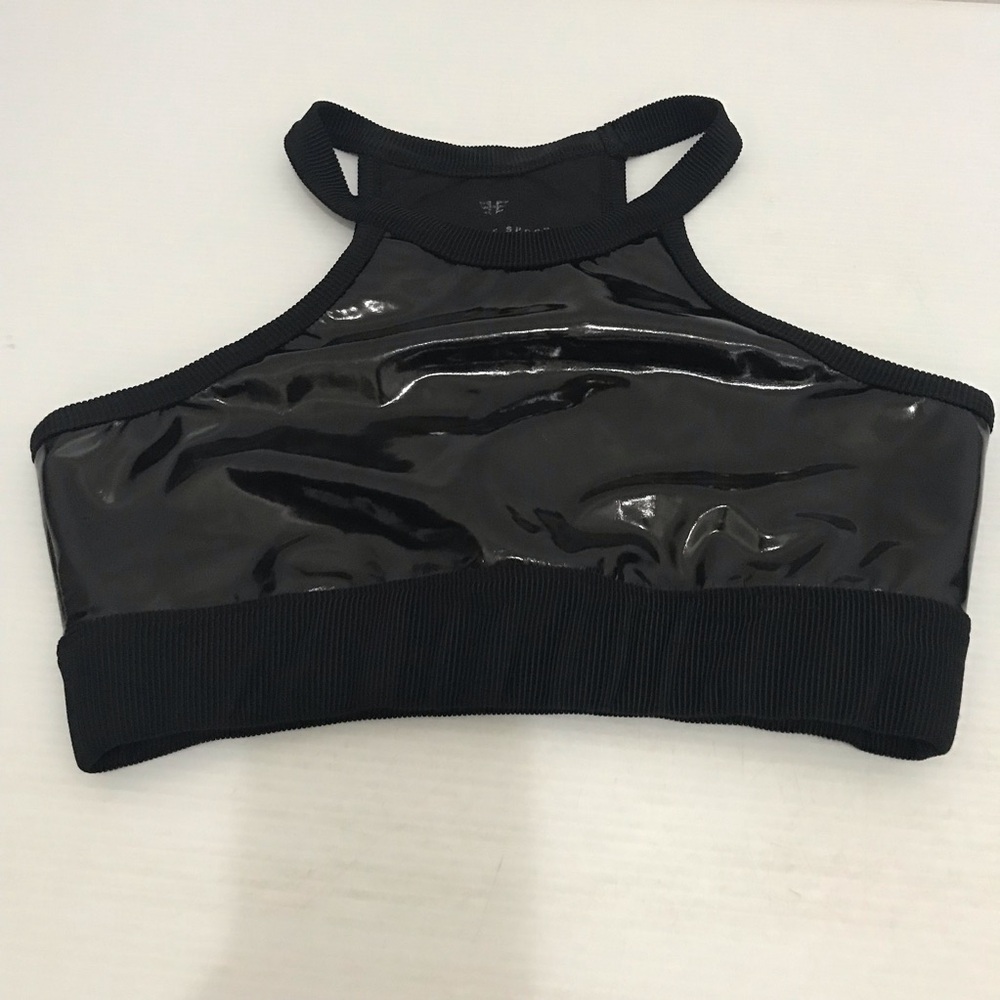Heroine Sport Black High-Neck Patent Sports Bra Size S